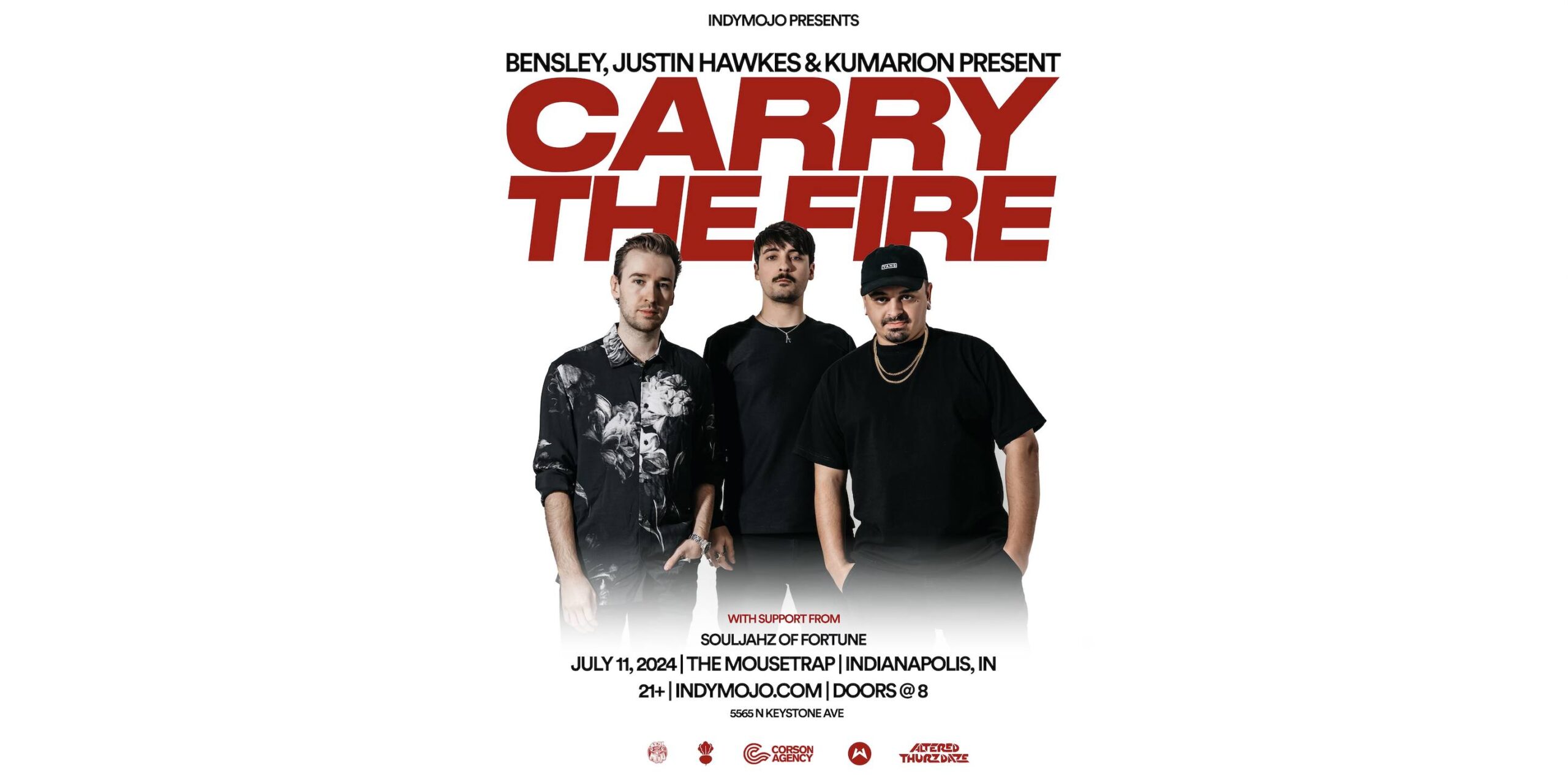 Altered Thurzdaze: Carry the Fire Tour w/ Bensley, Justin Hawkes, & Kumarion - Thursday, July 11th