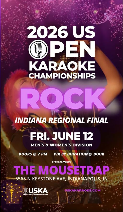 Rock Regional Finals - 2026 US Open Karaoke Championships - Indiana - Friday, June 12th
