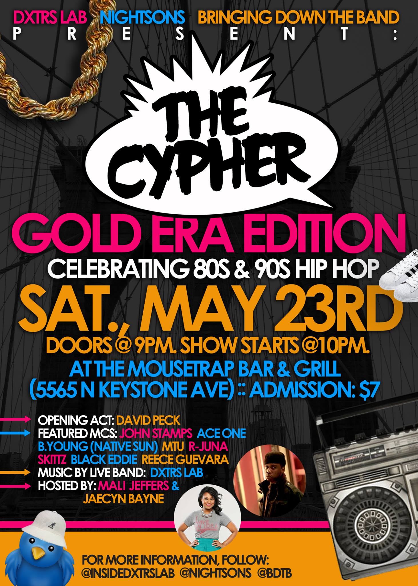 The Cypher: Presented By Dxtrs Lab, Bringing Down The Band & Nightsons - Saturday, May 23rd